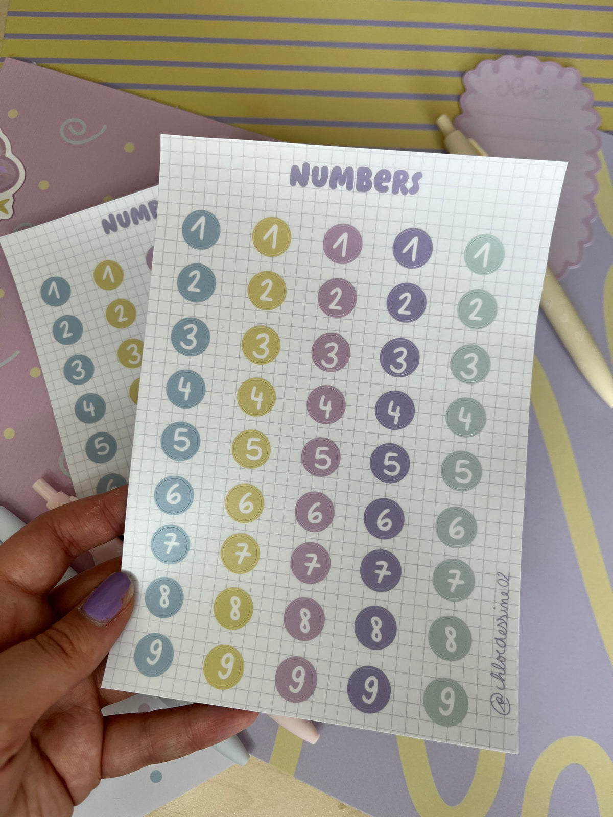 Planche de stickers "Numbers"