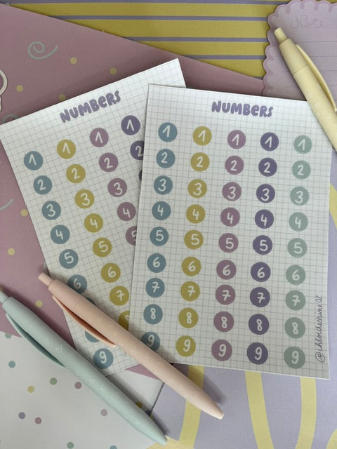 Planche de stickers "Numbers"