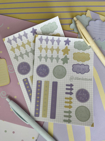 Planche scrapbooking - Violette et verte