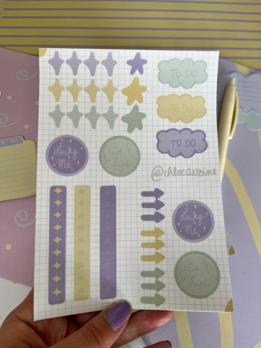 Planche scrapbooking - Violette et verte