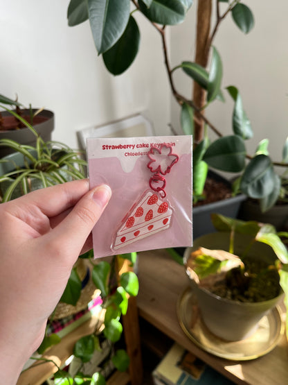 Porte clé "Strawberry cake"