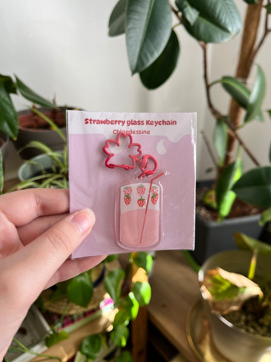 Porte clé "Stawberry glass"