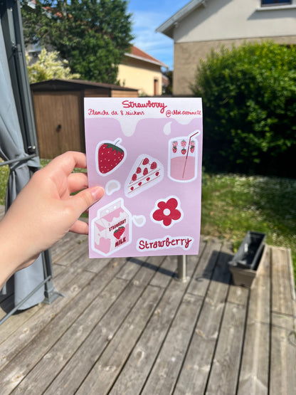 Planche de stickers - Strawberry