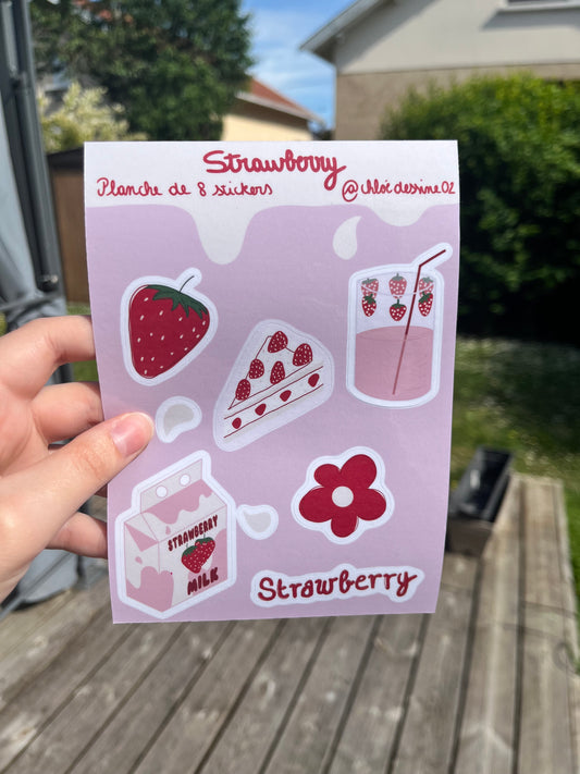 Planche de stickers - Strawberry